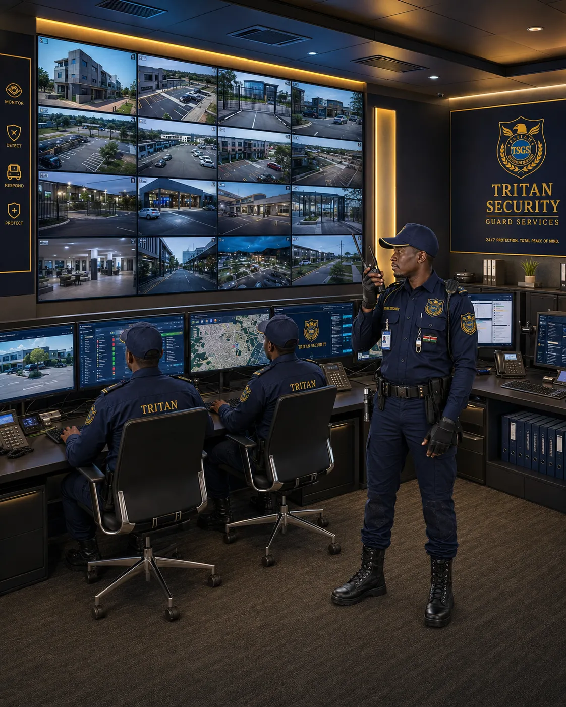 Tritan Security guard monitoring CCTV